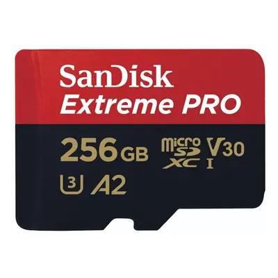 SanDisk Extreme PRO microSDXC 256GB + SD Adapter 200MB/s and 140MB/s A2 C10 V30 UHS-I U3