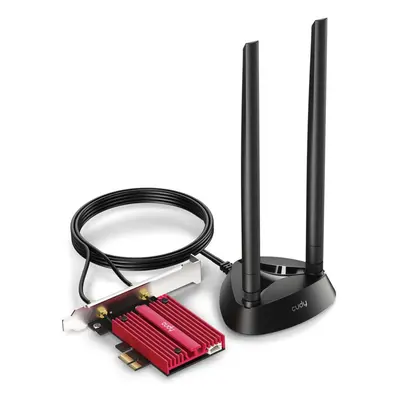 Cudy AX5400 Wi-Fi 6E PCI-Express síťová karta, Tri-Band, ext. anténa se stojánkem (WE4000)