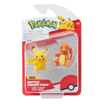 Pokémon akční figurky - 2 pack Asst (Charmander&Pikacu, Squirtle& Pikacu, Bulbusaur&Pikacu