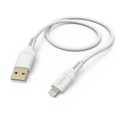 Hama MFi USB kabel pro Apple, USB-A Lightning, 1,5 m Flexible, silikonový, bílá