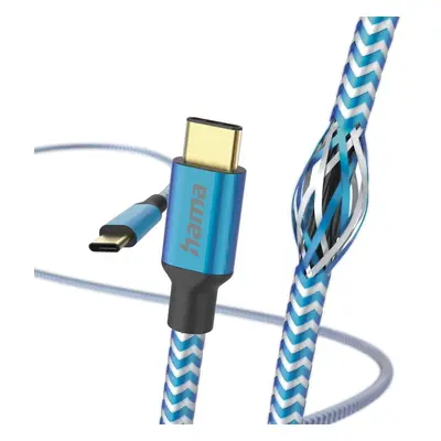 Hama kabel Reflective USB-C 2.0 typ C-C 1,5 m, modrý