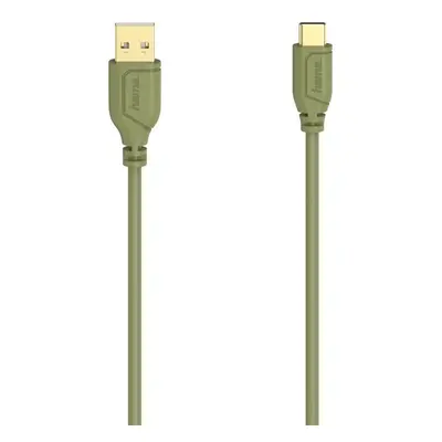 Hama USB-C 2.0 kabel typ A-C 0,75 m, Flexi-Slim, zelený