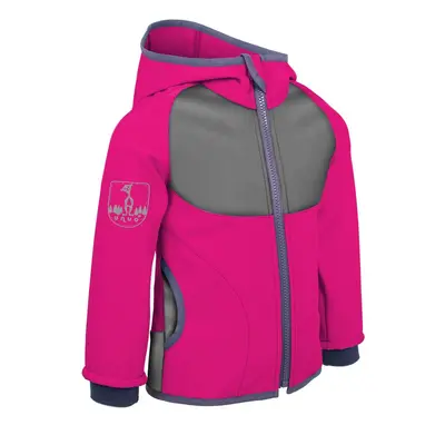 unuo Softshellová bunda s fleecem DUO fuchsiová + reflexní obrázek Evžen (Unuo softshell jacket)