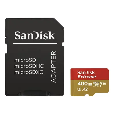 SanDisk Extreme micro SDXC 400 GB 160 MB/s A2 C10 V30 UHS-I U3, adapter (183508)