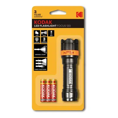 Kodak svítilna LED Focus 120 Flashlight, 30 Lumen + 3x AAA Extra Heavy Duty