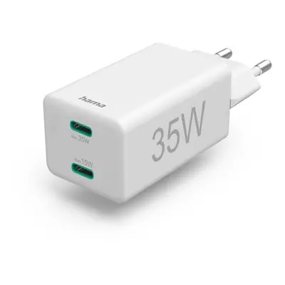 Hama rychlá USB nabíječka, 2x USB-C PD/QC, 35 W