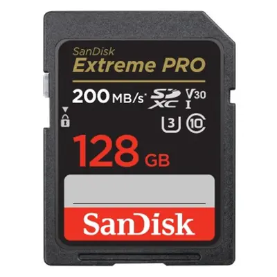 SanDisk Extreme PRO 128 GB SDXC Memory Card 200 MB/s and 90 MB/s, UHS-I, Class 10, U3, V30