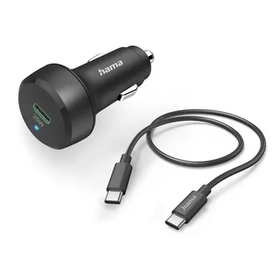 Hama set: rychlá USB nabíječka do vozidla USB-C PD/QC 25 W + kabel USB C-C 1 m