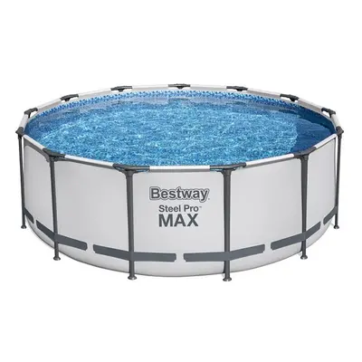 Bestway Nadzemní bazén Steel Pro MAX šedý, kartušová filtrace, schůdky, plachta, 3,96m x 1,22m