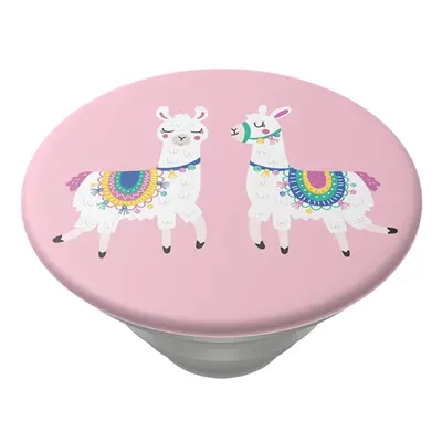 PopSockets PopTop Gen.2, Llamalliance in Pink, dvě lamy na růžovém pozadí, výměnný vršek