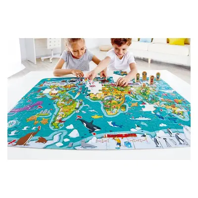 Hape Dětské puzzle - Mapa světa 2 v 1