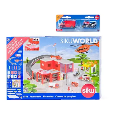 SIKU World - požární stanice s hasičským autem