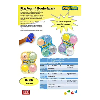 Pexi PlayFoam Boule 4pack-Třpytivé