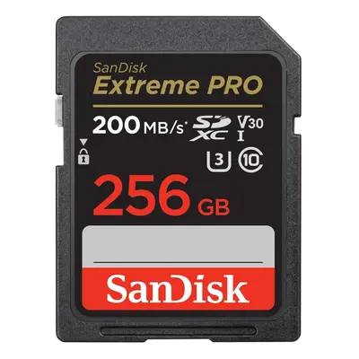 SanDisk Extreme PRO 256GB SDXC Memory Card 200MB/s and 140MB/s, UHS-I, Class 10, U3, V30