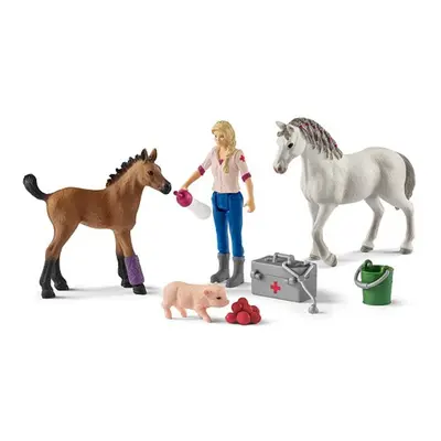 SCHLEICH Návštěva lékaře u klisny a hříběte