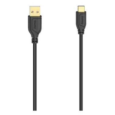 Hama USB-C 2.0 kabel typ A-C 0,75 m, Flexi-Slim, černý