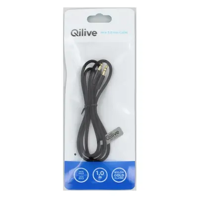 Qilive audio kabel jack 3,5 mm, 1 m, opletený, černý