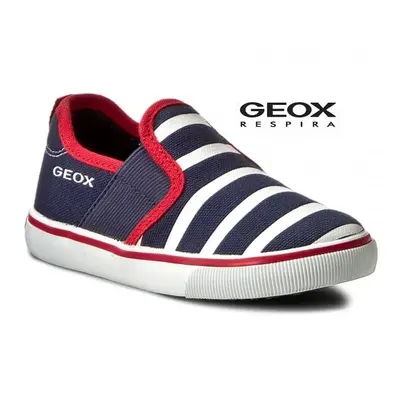 Plátěné boty GEOX Kiwi navy/white