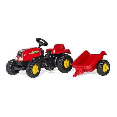 ROLLYTOYS Šlapací traktor Rolly Kid s vlečkou - červený