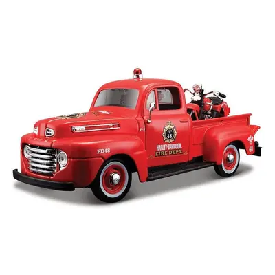 Maisto - Harley-Davidson Custom, 1948 Ford F-1 Pick up + 1936 EL Knucklehead, 1:24