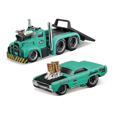 Maisto - Muscle Transports - 1953 MACK B-61 Flatbed 1968 Dodge Dart HEMI Gasser, 1:64