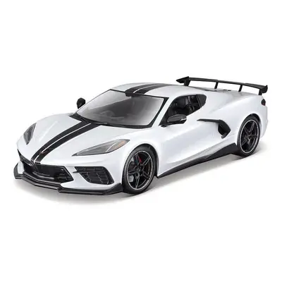 Maisto - 2020 Chevrolet Corvette Stingray Coupe (High Wing), bílá, 1:18