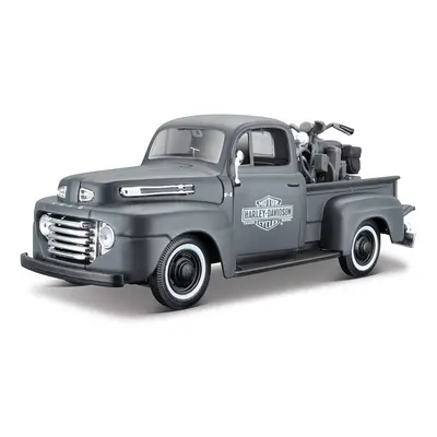 Maisto - Harley-Davidson Custom, 1948 Ford F-1 Pickup + 1:24 1942 WLA Flathead, 1:24