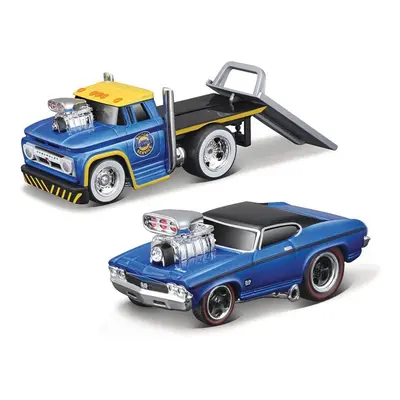 Maisto - Muscle Transports - 1966 Chevrolet C60 Flatbed 1969 Chevrolet Chevelle SS 396, 1:64