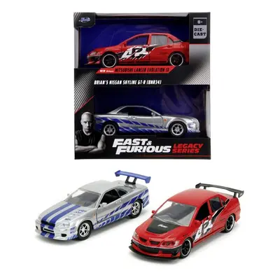 Rychle a zběsile Twin Pack 2006 Mitsubishi Lancer Evo IX + Brianův 2002 Nissan Skyline GTR R34, 