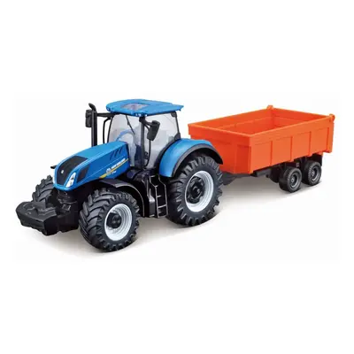 Bburago 10cm Farm Traktor na setrvačník s vlečkou New Holland T7.315 HD