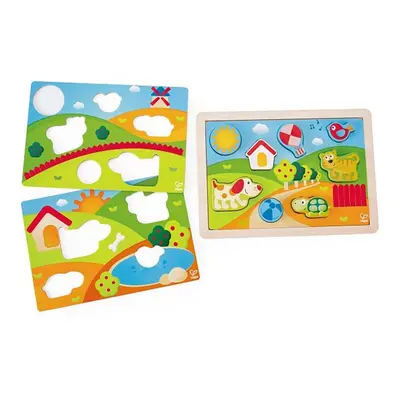 Hape Puzzle - Slunečné údolí 3v1