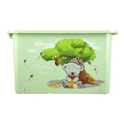 box 21,0l MOMMY LOVE zel., víko, 40x24x23cm, plast