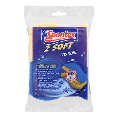 houba 2ks SOFT 11x7,5x2,5cm, tvar., viskoza, kuch., SPONTEX