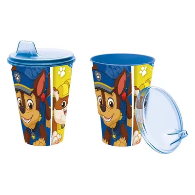 STOR KELÍMEK S PÍTKEM PAW PATROL 430 ML, PLAST, MODRÁ