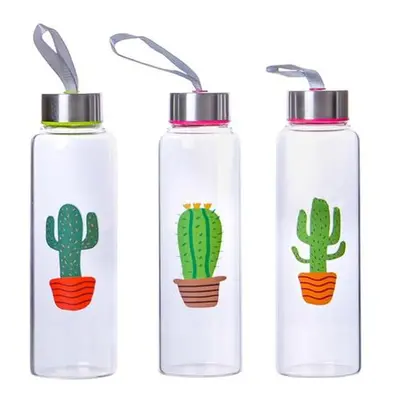 TORO LÁHEV SKLENĚNÁ S UZÁVĚREM CACTUS 390ML 3 ASSORT