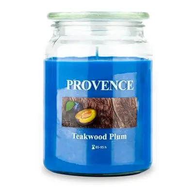 Provence SVÍČKA VE SKLE S VÍČKEM 510G TEAKWOOD PLUM,1KNOT