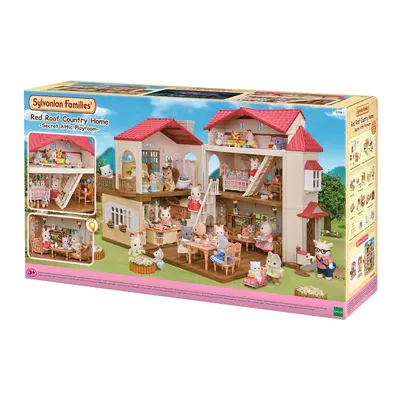 Sylvanian family Patrový dům s červenou střechou a se světly, nový