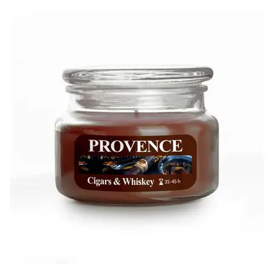 Provence SVÍČKA VE SKLE S VÍČKEM 200G CIGARS/WHISKEY,1 KNOT