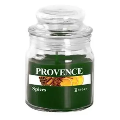 Provence SVÍČKA VE SKLE S VÍČKEM 70G, KOŘENÍ