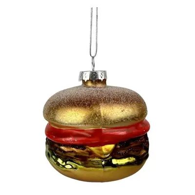 TORO OZDOBA VÁNOČNÍ HAMBURGER 7,5X8,5CM SKLO