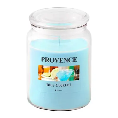 Provence SVÍČKA VE SKLE S VÍČKEM 510G, BLUE COCKTAIL