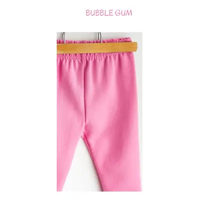 Termo legíny dívčí jednobarevné bubble gum