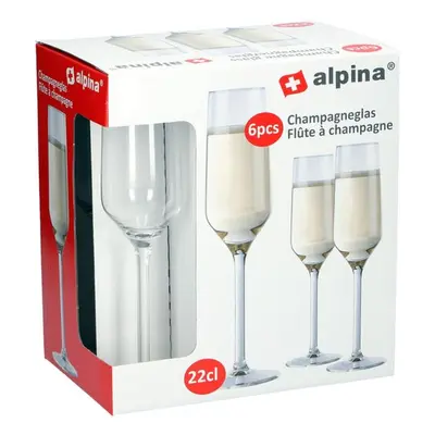 Alpina SKLENICE NA ŠAMPAŇSKÉ ALPINA 220ML 6KS