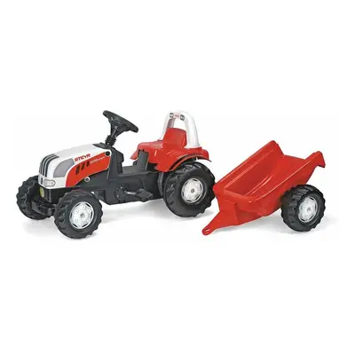 ROLLYTOYS Šlapací traktor Rolly Kid Steyer s vlečkou-červený