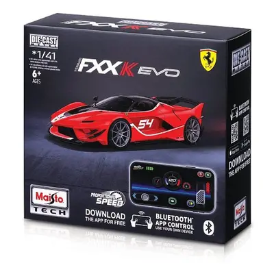 Maisto RC - 1:41 DIE-CAST METAL se světly, Ferrari FXX-K EVO, červená, XTR, Bluetooth 5.0, USB