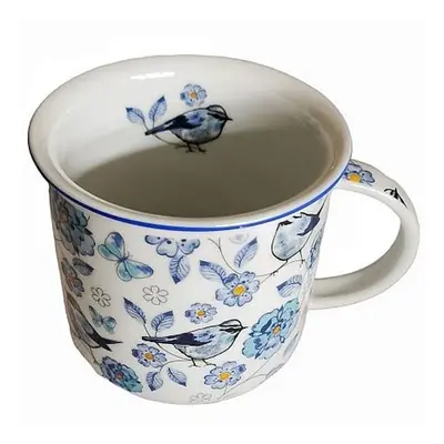 hrnek 380ml TINA - MODŘÍ PTÁCI DF, čes.porcelán