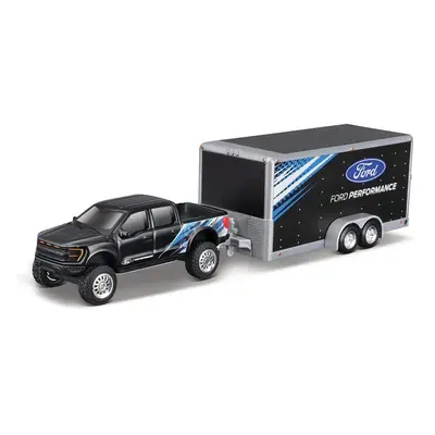 Maisto - Design Tow & Go, 2021 Ford F-150 SVT Raptor Car Trailer, 1:64