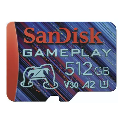 SanDisk GamePlay microSDXC UHS-I Card, 512 GB Gaming microSDXC, 190 MB/s (čtení), 130 MB/s (zápi