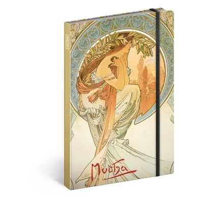 Notes Alfons Mucha – Poezie, linkovaný, 13 × 21 cm Baagl