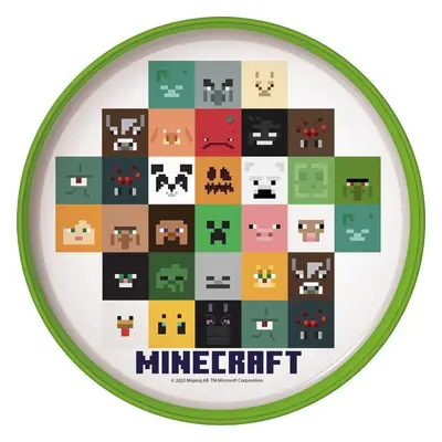 STOR TALÍŘ MINECRAFT S PROTISKLUZ.DNEM PLAST 19,5X2,5